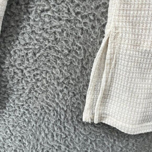 Calypso St Barth Long Sleeve Waffle Knit Top Cream Linen Blend Beachy XS - Picture 8 of 11
